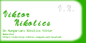 viktor nikolics business card